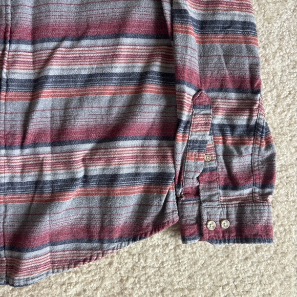 Mutl-Colored Stripped Long Sleeve Flannel Shirt - Picture 5 of 9